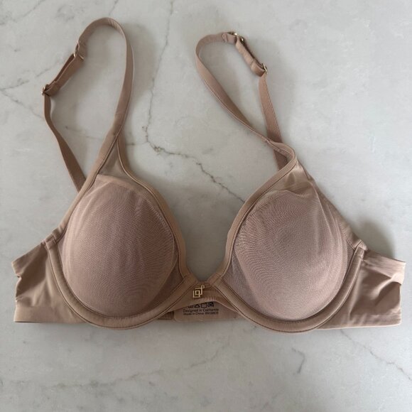 Thirdlove Uplift Plunge Bra Nude Buff Underwire 32B Mesh Pushup 24/7 32B - Picture 1 of 3